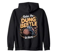 Relax the Dung Beetle Is Here Insect Nature Zip Hoodie