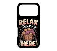 Relax the Knitter Is Here Knitting Yarn Fiber Arts Case for iPhone 17 Pro