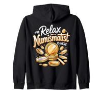 Relax the Numismatist Is Here Coin Collector Rare Coins Zip Hoodie