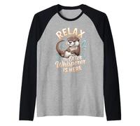 Relax the Otter Whisperer is Here Otters Raglan Baseball Tee