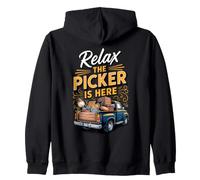 Relax the Picker Is Here Antiques Flea Market Vintage Zip Hoodie