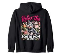 Relax the Scottie Mom Is Here Scottish Terrier Dog Zip Hoodie