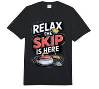 Relax the Skip is Here Curling Player Winter Comfort Colors Adult Heavyweight T-Shirt