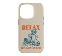 Relax This Is Fine Enough Funny Raccoon Coffee Humor Women Case for iPhone 14 Pro