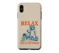Relax This Is Fine Enough Funny Raccoon Coffee Humor Women Case for iPhone XS Max