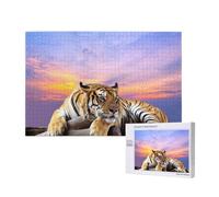 Relax Tiger,1000 Pieces Wooden Jigsaw Family Game Jigsaw Puzzles for Adults Teens Home Decor