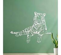 Relax Tiger Forest Animal Jungle Fine Carving Stickers Art Mural Painting 35x45.1cm White