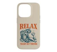 Relax Trashy But Thriving Funny Raccoon Humor Coffee Women Case for iPhone 14 Pro