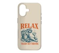 Relax Trashy But Thriving Funny Raccoon Humor Coffee Women Case for iPhone 17
