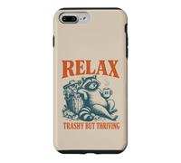 Relax Trashy But Thriving Funny Raccoon Humor Coffee Women Case for iPhone 7 Plus/8 Plus