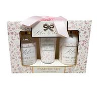 Relax & Unwind Velvet Rose Spa Gift Set - 3 Pamper Styles - Bath & Body Gift Set With Shower Gel, Lotion, Hand Cream & Puff - Birthdays, Mother’s Day & Christmas HTUK (Pamper Set)