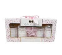 Relax & Unwind Velvet Rose Spa Gift Set - 3 Pamper Styles - Bath & Body Gift Set With Shower Gel, Lotion, Hand Cream & Puff - Birthdays, Mother’s Day & Christmas HTUK (Pampering Set)