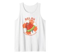 Relax Watermelon Funny Relaxing Positive Humor Summer Fruit Tank Top
