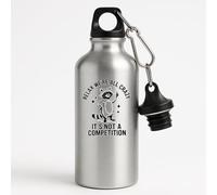 Relax We re All Crazy Its Not a Competition Funny Stainless Steel Water Bottle Raccoon Quote Reusable Flask for Gym Sports Hiking Travel Office Friends Gift Idea - Silver