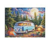 Relax with Camper Van Tent Autumn Forest Camping Leisure Life 500 Piece Adult Puzzle Fun Stimulating And Ideal for Hobbies Or Quiet Leisure at Home 500 PCS（52×38cm）