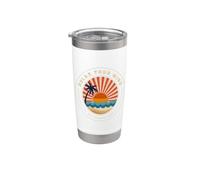 Relax Your Mind Summer Vibes Retro Palm Tree Sunset Beach Stainless Steel Insulated Tumbler