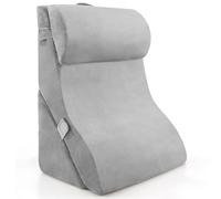 RELAX4LIFE 3PCS Bed Wedge Pillow Set, Adjustable Memory Foam Sleeping Support Triangle Pillow with Washable Cover, Orthopedic Leg Back Rest Incline Cushion for Acid Reflux, Pain Relief (Grey)