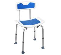 RELAX4LIFE Bathroom Shower Stool, 6-Position Height Adjustable Bathtub Chair with Handles & Drainage Holes, Padded Bathing Seat for Elderly Disabled Handicap (With Back,51 x 49 x 71-83cm)