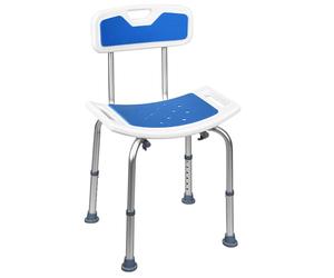 RELAX4LIFE Bathroom Shower Stool, 6-Position Height Adjustable Bathtub Chair with Handles & Drainage Holes, Padded Bathing Seat for Elderly Disabled Handicap (With Back,51 x 49 x 71-83cm)