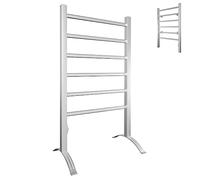 RELAX4LIFE Electric Towel Warmer, 6 Bar Aluminum Heated Towel Rail with 4 Non-Slip Mats, Wall Mounted & Free Standing Bathroom Towel Drying Rack