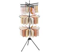 RELAX4LIFE Folding Clothes Drying Rack, 3-Tier Clothes Airer Laundry Stand with 24 Clips, 32 Hanging Rods and 360° Rotatable Arms, 178cm Freestanding Tripod Towel Rack Dryer Hanger for Indoor Outdoor