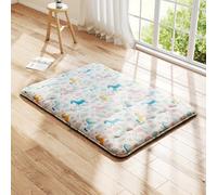 RELAX4LIFE Japanese Floor Mattress, 10cm Thick Folding Roll Up Futon Mattress Sleeping Pad with Washable Cover & Carry Bag, Tatami Mat Lounger Bed Mattress for Camping (Colorful Unicorn, Double)