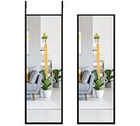 RELAX4LIFE Over Door Mirror, Full Length Body Wall Mounted Mirror with Height Adjustable Hooks, Hanging Door Wardrobe Long Mirror for Bedroom, Dormitory, Living Room and Cloakroom (Black)