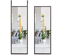 RELAX4LIFE Over Door Mirror, Full Length Body Wall Mounted Mirror with Height Adjustable Hooks, Hanging Door Wardrobe Long Mirror for Bedroom, Dormitory, Living Room and Cloakroom (Coffee)