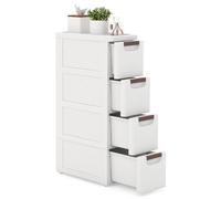 RELAX4LIFE Rolling Narrow Bathroom Floor Cabinet, 3/4/5-Drawer Slim Storage Organizer Unit with Built-in Wheels, Mobile Bathroom Storage Cupboard Drawer Cabinet for Living Room, Hallway (4-Drawer)
