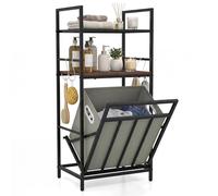 RELAX4LIFE Tilt Out Laundry Basket, Laundry Hamper with 2 Tiers Shelf