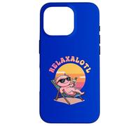 Relaxalotl Adorable Axolotl Chillin on the Beach in the Sun Case for iPhone 16 Pro