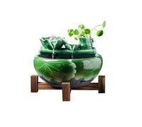 Relaxation Feng Shui Ornament Ceramic Desktop Fish Tank Tabletop Fountain Water Feature Office Decor House Warming Gift(Small)