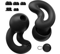 Relaxcharm Sleep Ear Plugs for Sleeping, Moon-Shape Design 40dB Noise Reduction Earplugs for Side Sleepers,Light Sleep,Snoring & Background Noise, Reusable Silicone with XS/S/M/L Tips & Case Jet Black