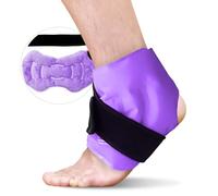RelaxCoo Ankle Ice Pack Wrap, Reusable Gel Ice Pack for Foot Ankle Heel, Cold Compress Therapy for Pain Relief, Injuries, Achilles Tendonitis, Plantar Fasciitis, Sprains, Swelling - Purple