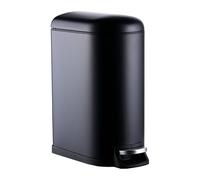Relaxdays 10 Litre Soft Close Mechanism Removable Inner, Cosmetic Lid, Bath Bin, Black, Iron, plastic, 10 L