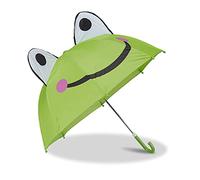 Relaxdays 10022286_767 Umbrella 3D Frog, for Boys and Girls, Green