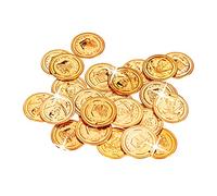 Relaxdays 10022524 Golden Pirate Coins, 288 Doubloon Toys, Pretend for Children Parties, PP, All Ages