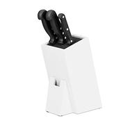 Bamboo Knife Block, Kitchen Block with Bristle Insert, Wooden Holder for 6 Knive