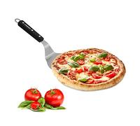 Relaxdays 10026990, Silver Peel,Wooden Handle, Round, to Hang, Oven Shovel WXD: 16.5x17.5 cm, Pizza Paddle, Stainless Steel