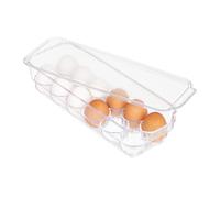 Relaxdays 10027910 Egg Holder, 12 Pieces, Box for Fridge, with Lid, Stackable, P
