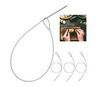 Relaxdays 10028736 Flexible Barbecue, Set of 4, Stainless Steel, 78 cm Long, Reusable, XXL Meat Skewers for Grilling, Silver