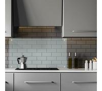 Relaxdays 10029439_1190 Kitchen Splashback Panel, Safety Glass, Cooker Splatter Guard, 70 x 40 cm, Wall-Mount, Transparent
