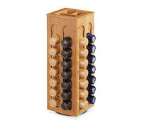 Relaxdays 10029484 Coffee Holder for Cafissimo Capsules, Rotative, Bamboo Dispenser, H x W x D: 40.5 x 14 x 14 cm, Natural