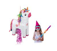 Relaxdays 10031473 Unicorn Pinata, Birthday, Party, Celebration, Dimensions: H x W x D: Approx. 51 x 14 x 35 cm, Multicoloured