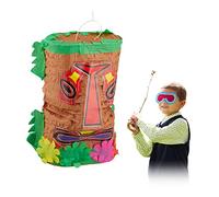 Relaxdays 10031480 Tiki, Birthday, Party, Celebration, Dimensions: H x W x D: Approx. 47 x 30 x 20 cm, Multicoloured, Pinata Mexiko Gott