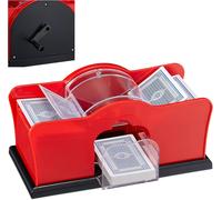 Relaxdays 10031555 card mixer, 2 decks, crank, manual mixer for playing cards u