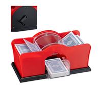 Relaxdays 10031555 card shuffling machine, 2 decks, crank, manual shuffler for p