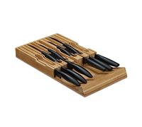 Relaxdays 10032152 Messerhalter Schublade für Messer Knife Holder, Drawer Insert, for 12 Knives & Sharpening Steel, Bamboo Organiser, 4.5 x 43.5 x 23 cm, Natural
