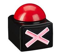 Relaxdays 10035403 Buzzer with Sound & Light, Party Accessories for Game Nights, Battery Operated, Quizbuzzer Plastic, Red/Black, Pack of 1