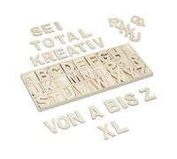 Relaxdays 104 Piece Wooden Letters Set XL